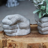 Maxbell Modern Planter Pot Concrete Cement Planter for Garden Home Decor Indoor Right Hand