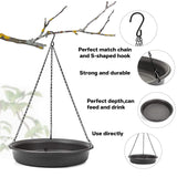 Maxbell Hanging Bird Feeder Dish Strong Chains Food Platform for Outdoor Garden grey