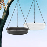 Maxbell Hanging Bird Feeder Dish Strong Chains Food Platform for Outdoor Garden grey