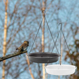 Maxbell Hanging Bird Feeder Dish Strong Chains Food Platform for Outdoor Garden grey