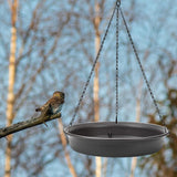 Maxbell Hanging Bird Feeder Dish Strong Chains Food Platform for Outdoor Garden grey