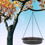 Maxbell Hanging Bird Feeder Dish Strong Chains Food Platform for Outdoor Garden grey