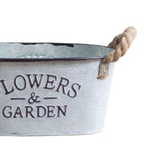 Maxbell Iron Planter Pot Flower Containers with Handle for Garden Balcony Oval