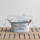 Maxbell Iron Planter Pot Flower Containers with Handle for Garden Balcony Oval