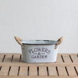 Maxbell Iron Planter Pot Flower Containers with Handle for Garden Balcony Oval