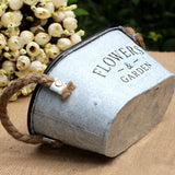 Maxbell Iron Planter Pot Flower Containers with Handle for Garden Balcony Oval