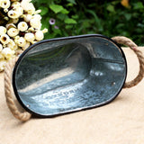 Maxbell Iron Planter Pot Flower Containers with Handle for Garden Balcony Oval