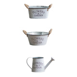 Maxbell Iron Planter Pot Flower Containers with Handle for Garden Balcony Oval