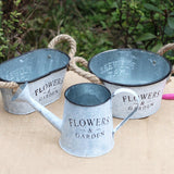 Maxbell Iron Planter Pot Flower Containers with Handle for Garden Balcony Oval