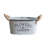 Maxbell Iron Planter Pot Flower Containers with Handle for Garden Balcony Oval