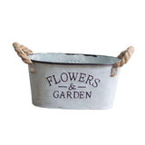 Maxbell Iron Planter Pot Flower Containers with Handle for Garden Balcony Oval