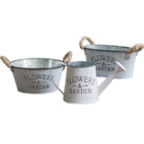 Maxbell Iron Planter Pot Flower Containers with Handle for Garden Balcony Oval