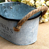 Maxbell Iron Planter Pot Flower Containers with Handle for Garden Balcony Oval