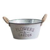 Maxbell Iron Planter Pot Flower Containers with Handle for Garden Balcony Round