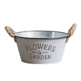 Maxbell Iron Planter Pot Flower Containers with Handle for Garden Balcony Round