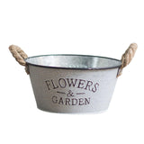 Maxbell Iron Planter Pot Flower Containers with Handle for Garden Balcony Round