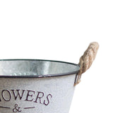 Maxbell Iron Planter Pot Flower Containers with Handle for Garden Balcony Round