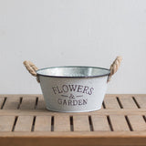 Maxbell Iron Planter Pot Flower Containers with Handle for Garden Balcony Round