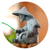 Maxbell Resin Aquarium Ancient Chinese Fisherman Characters Statue Ornament Moderate