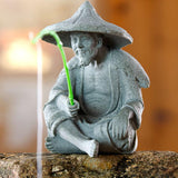 Maxbell Resin Aquarium Ancient Chinese Fisherman Characters Statue Ornament Moderate
