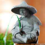 Maxbell Resin Aquarium Ancient Chinese Fisherman Characters Statue Ornament Moderate