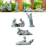 Maxbell Resin Aquarium Ancient Chinese Poetry Characters Figurine Ornament Durable
