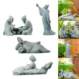 Maxbell Resin Aquarium Ancient Chinese Poetry Characters Figurine Ornament Durable