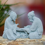 Maxbell Resin Aquarium Ancient Chinese Poetry Characters Figurine Ornament Durable