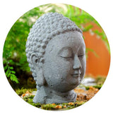 Maxbell Resin Fish Tank Buddha Head Sculpture Home Decor Landscaping A