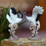 Maxbell Statue Crane Chic Gift Collectibles for Balcony Bonsai Resin Spread Wings