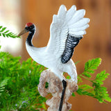 Maxbell Statue Crane Chic Gift Collectibles for Balcony Bonsai Resin Spread Wings