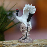 Maxbell Statue Crane Chic Gift Collectibles for Balcony Bonsai Resin Spread Wings