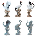Maxbell Statue Crane Chic Gift Collectibles for Balcony Bonsai Resin Spread Wings