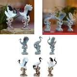 Maxbell Statue Crane Chic Gift Collectibles for Balcony Bonsai Resin Spread Wings