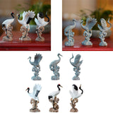 Maxbell Statue Crane Chic Gift Collectibles for Balcony Bonsai Resin Spread Wings