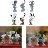 Maxbell Statue Crane Chic Gift Collectibles for Balcony Bonsai Resin Spread Wings