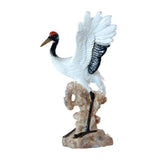 Maxbell Statue Crane Chic Gift Collectibles for Balcony Bonsai Resin Spread Wings