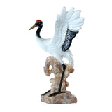 Maxbell Statue Crane Chic Gift Collectibles for Balcony Bonsai Resin Spread Wings