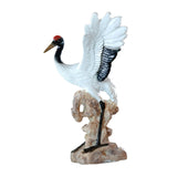 Maxbell Statue Crane Chic Gift Collectibles for Balcony Bonsai Resin Spread Wings