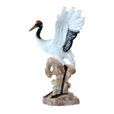 Maxbell Statue Crane Chic Gift Collectibles for Balcony Bonsai Resin Spread Wings
