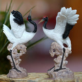 Maxbell Statue Crane Chic Gift Collectibles for Balcony Bonsai Resin Spread Wings