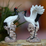 Maxbell Statue Crane Chic Gift Collectibles for Balcony Bonsai Resin Gaze