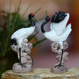 Maxbell Statue Crane Chic Gift Collectibles for Balcony Bonsai Resin Gaze