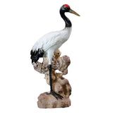 Maxbell Statue Crane Chic Gift Collectibles for Balcony Bonsai Resin Gaze