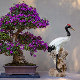 Maxbell Statue Crane Chic Gift Collectibles for Balcony Bonsai Resin Gaze