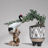 Maxbell Statue Crane Chic Gift Collectibles for Balcony Bonsai Resin Gaze