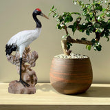 Maxbell Statue Crane Chic Gift Collectibles for Balcony Bonsai Resin Gaze