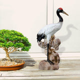 Maxbell Statue Crane Chic Gift Collectibles for Balcony Bonsai Resin Gaze