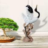 Maxbell Statue Crane Chic Gift Collectibles for Balcony Bonsai Resin Dance