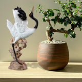 Maxbell Statue Crane Chic Gift Collectibles for Balcony Bonsai Resin Dance